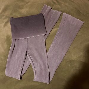 Zara Women's dark grey Ribbed Leggings